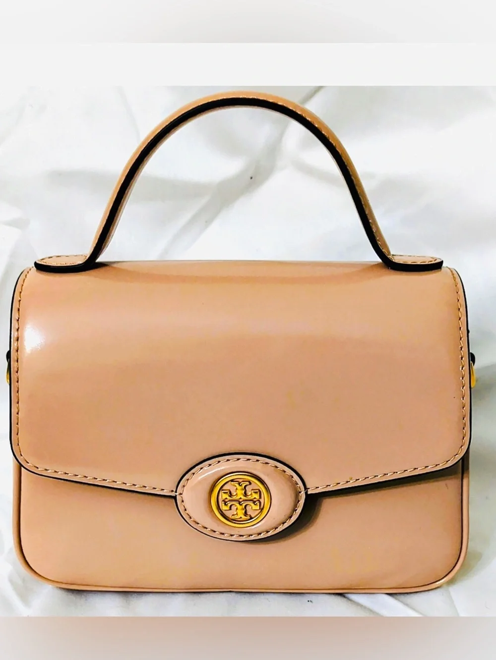 Tory Burch Small Robinson Spazzolato Leather Top-Handle Bag